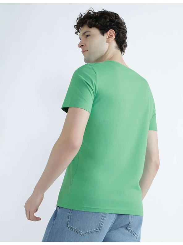 Marks & Spencer Tričko ku krku z čistej bavlny Marks & Spencer zelená