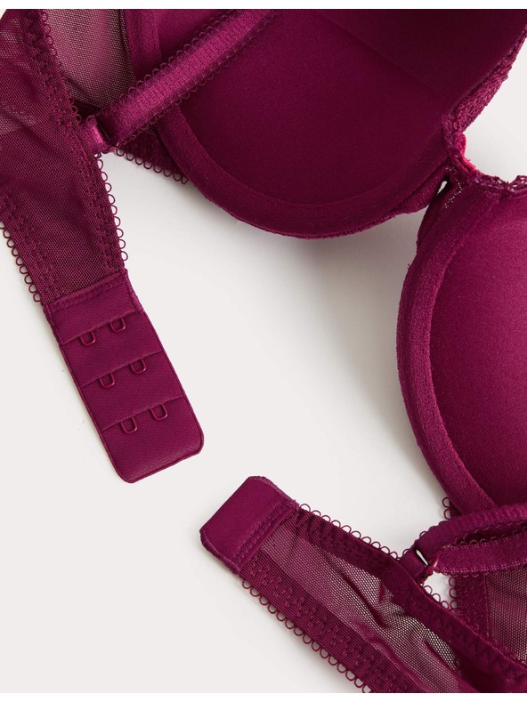 Marks & Spencer Krajková push-up dekoltovaná podprsenka Jasmine s kosticami, (vel. A–E) Marks & Spencer ružová