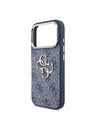 Guess Guess PU Leather 4G Metal Logo Gold Frame Zadný Kryt pre iPhone 18 Pro Blue