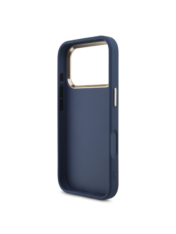 Guess Guess PU Leather 4G Metal Logo Gold Frame Zadný Kryt pre iPhone 18 Pro Blue