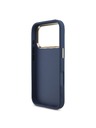 Guess Guess PU Leather 4G Metal Logo Gold Frame Zadný Kryt pre iPhone 18 Pro Blue