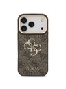Guess Guess PU Leather 4G Metal Logo Gold Frame Zadný Kryt pre iPhone 18 Pro Brown