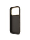 Guess Guess PU Leather 4G Metal Logo Gold Frame Zadný Kryt pre iPhone 18 Pro Brown