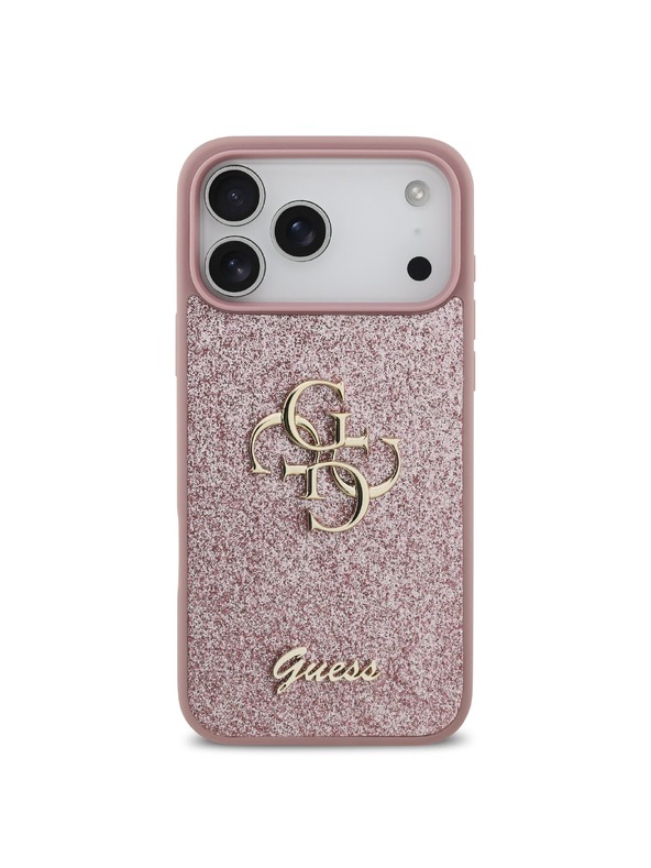 Guess Guess PU Fixed Glitter 4G Metal Logo Zadný Kryt pre iPhone 18 Pro Max Pink