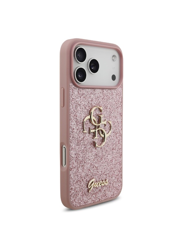 Guess Guess PU Fixed Glitter 4G Metal Logo Zadný Kryt pre iPhone 18 Pro Max Pink