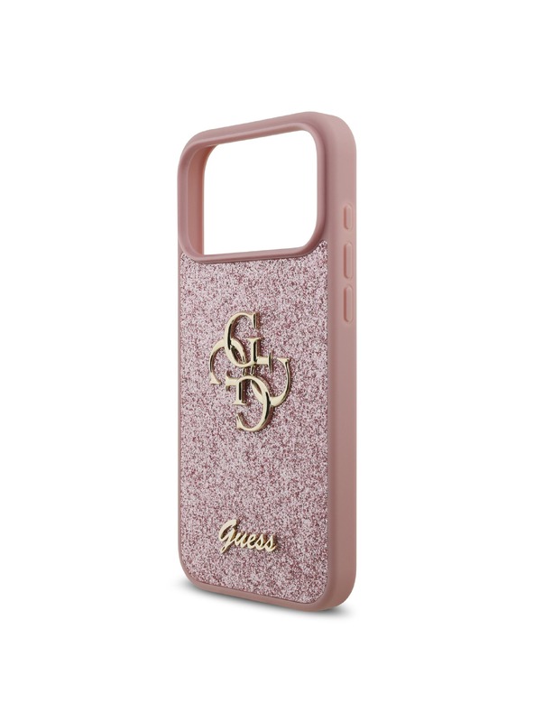 Guess Guess PU Fixed Glitter 4G Metal Logo Zadný Kryt pre iPhone 18 Pro Max Pink