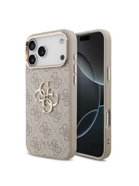 Guess Guess PU Leather 4G Metal Logo Gold Frame Zadný Kryt pre iPhone 18 Pro Max Pink