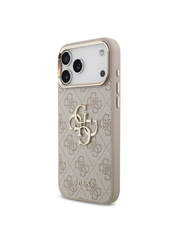 Guess Guess PU Leather 4G Metal Logo Gold Frame Zadný Kryt pre iPhone 18 Pro Max Pink