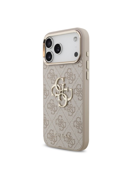 Guess Guess PU Leather 4G Metal Logo Gold Frame Zadný Kryt pre iPhone 18 Pro Max Pink