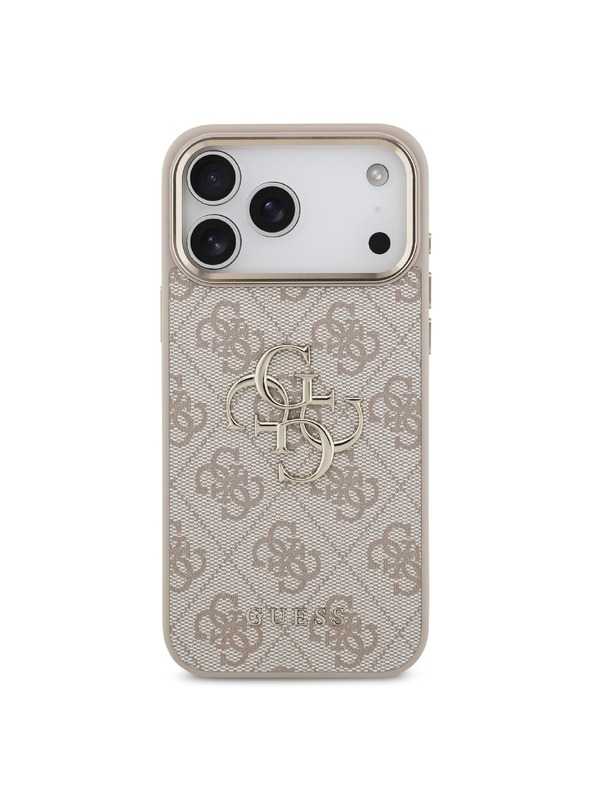 Guess Guess PU Leather 4G Metal Logo Gold Frame Zadný Kryt pre iPhone 18 Pro Max Pink