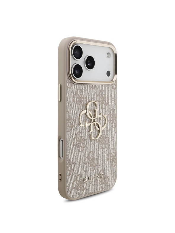 Guess Guess PU Leather 4G Metal Logo Gold Frame Zadný Kryt pre iPhone 18 Pro Max Pink