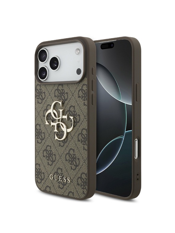 Guess Guess PU 4G Metal Logo Zadný Kryt pre iPhone 18 Pro Max Brown