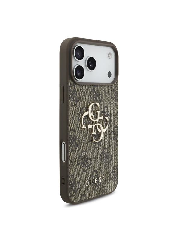 Guess Guess PU 4G Metal Logo Zadný Kryt pre iPhone 18 Pro Max Brown