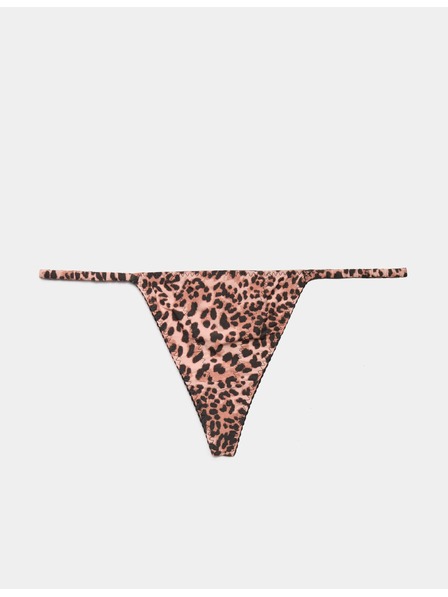Marks & Spencer Šnúrkové nohavičky tanga Clara Papertouch s leopardím potlačou Marks & Spencer oranžová