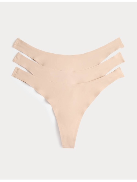 Marks & Spencer Balenie 3 nohavičiek neviditeľná Body Invisibles™ tanga vzadu väčšie ako vpredu, bez VPL Marks & Spencer béžová