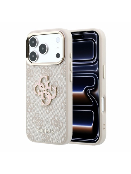 Guess Guess PU 4G Resin Metal Logo Zadný Kryt pre iPhone 18 Pro Pink