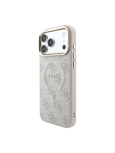 Guess Guess PU Leather 4G Gold Frame Embossed MagSafe Zadný Kryt pre iPhone 18 Pro Pink