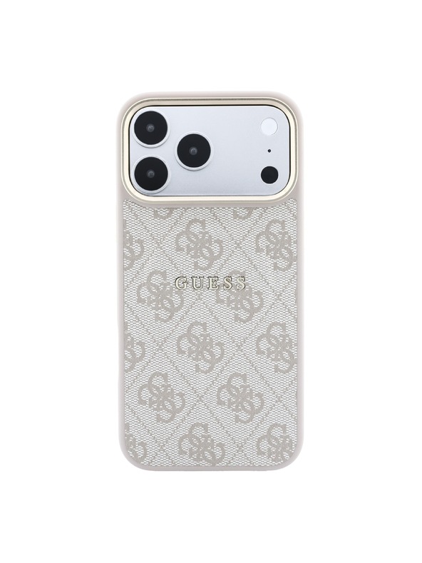 Guess Guess PU Leather 4G Gold Frame Embossed MagSafe Zadný Kryt pre iPhone 18 Pro Pink