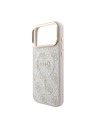 Guess Guess PU Leather 4G Gold Frame Embossed MagSafe Zadný Kryt pre iPhone 18 Pro Pink
