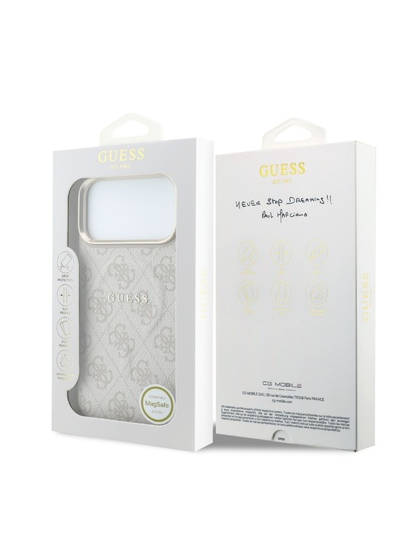 Guess Guess PU Leather 4G Gold Frame Embossed MagSafe Zadný Kryt pre iPhone 18 Pro Pink