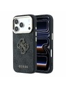 Guess Guess PU 4G Resin Metal Logo Zadný Kryt pre iPhone 18 Pro Black