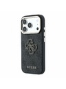 Guess Guess PU 4G Resin Metal Logo Zadný Kryt pre iPhone 18 Pro Black
