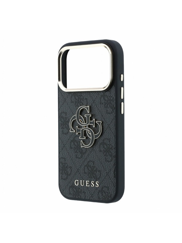 Guess Guess PU 4G Resin Metal Logo Zadný Kryt pre iPhone 18 Pro Black