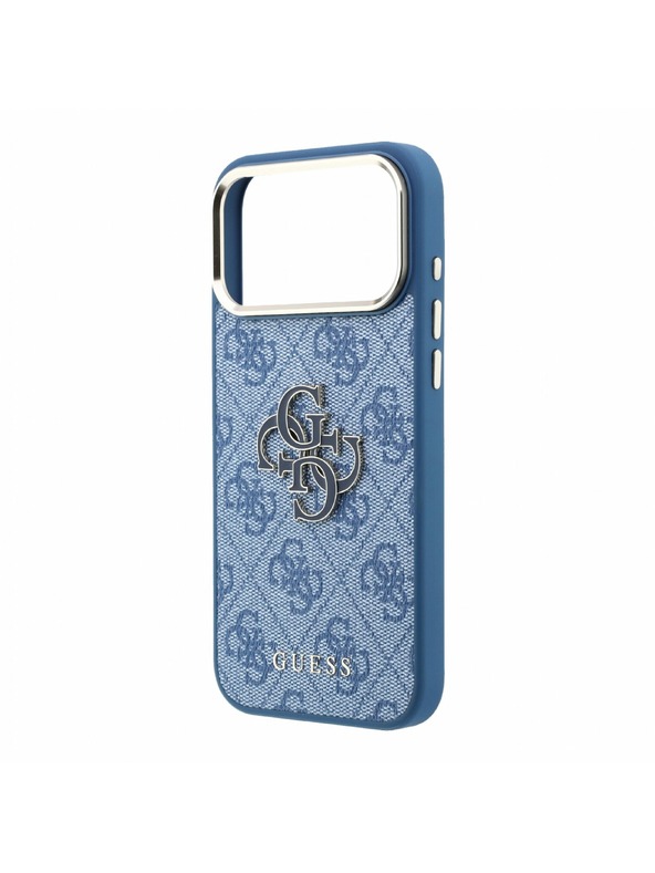 Guess Guess PU 4G Resin Metal Logo Zadný Kryt pre iPhone 18 Pro Blue