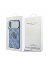 Guess Guess PU 4G Resin Metal Logo Zadný Kryt pre iPhone 18 Pro Blue