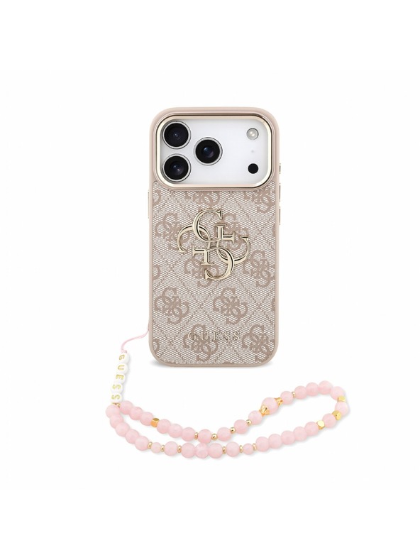 Guess Guess PU 4G Metal Logo Strap Zadný Kryt pre iPhone 18 Pro Pink