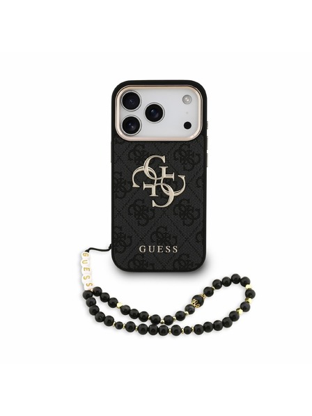 Guess Guess PU 4G Metal Logo Strap Zadný Kryt pre iPhone 18 Pro Black