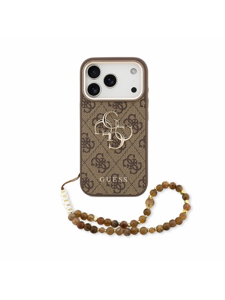 Guess Guess PU 4G Metal Logo Strap Zadný Kryt pre iPhone 18 Pro Brown