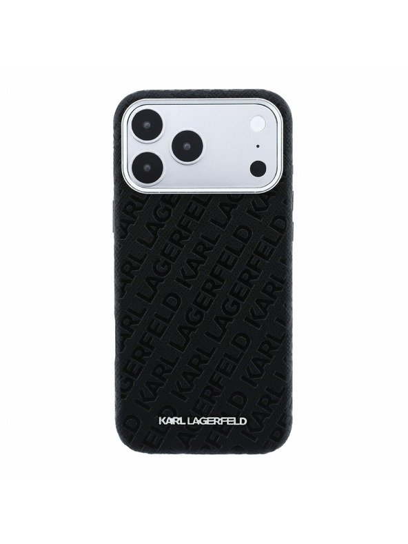 Karl Lagerfeld Karl Lagerfeld PU Grained Allover Semi Wrap Magsafe Zadný Kryt pre iPhone 18 Pro Black