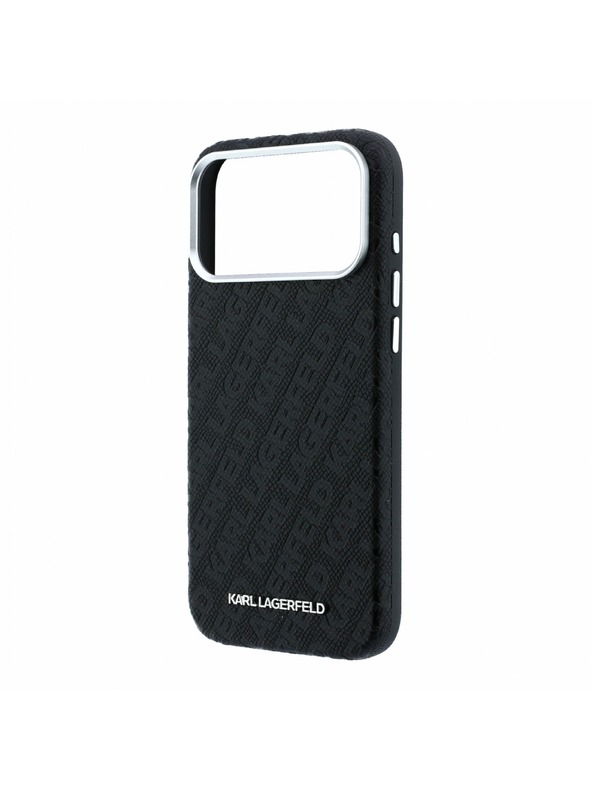 Karl Lagerfeld Karl Lagerfeld PU Grained Allover Semi Wrap Magsafe Zadný Kryt pre iPhone 18 Pro Black