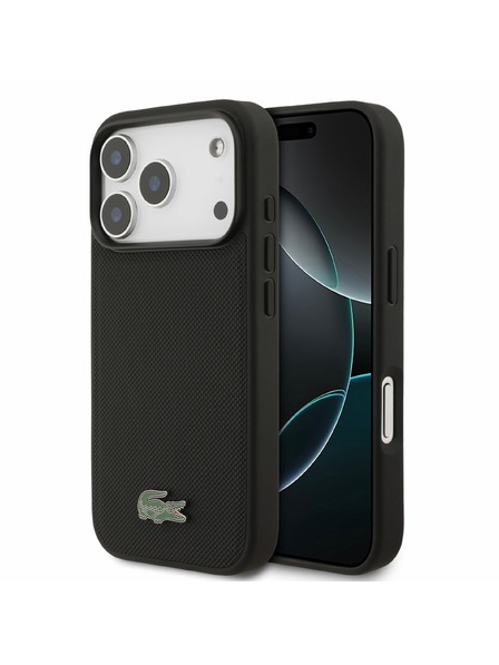 Lacoste Lacoste PVC Iconic Petit Pique Metal Logo MagSafe Zadný Kryt pre iPhone 18 Pro Black