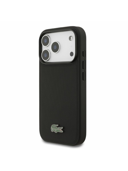 Lacoste Lacoste PVC Iconic Petit Pique Metal Logo MagSafe Zadný Kryt pre iPhone 18 Pro Black