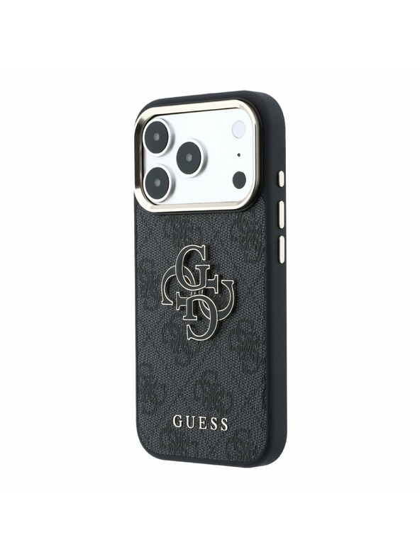 Guess Guess PU 4G Resin Metal Logo Zadný Kryt pre iPhone 18 Pro Max Black