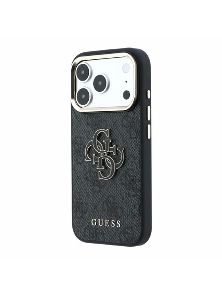 Guess Guess PU 4G Resin Metal Logo Zadný Kryt pre iPhone 18 Pro Max Black