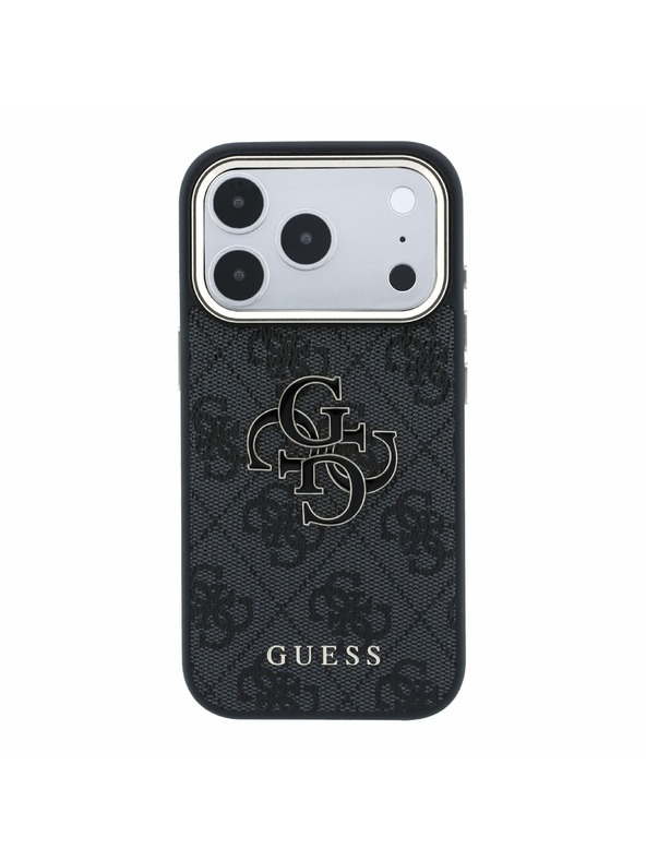 Guess Guess PU 4G Resin Metal Logo Zadný Kryt pre iPhone 18 Pro Max Black