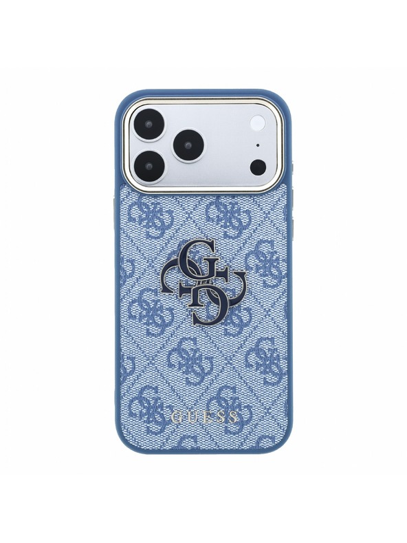 Guess Guess PU 4G Resin Metal Logo Zadný Kryt pre iPhone 18 Pro Max Blue