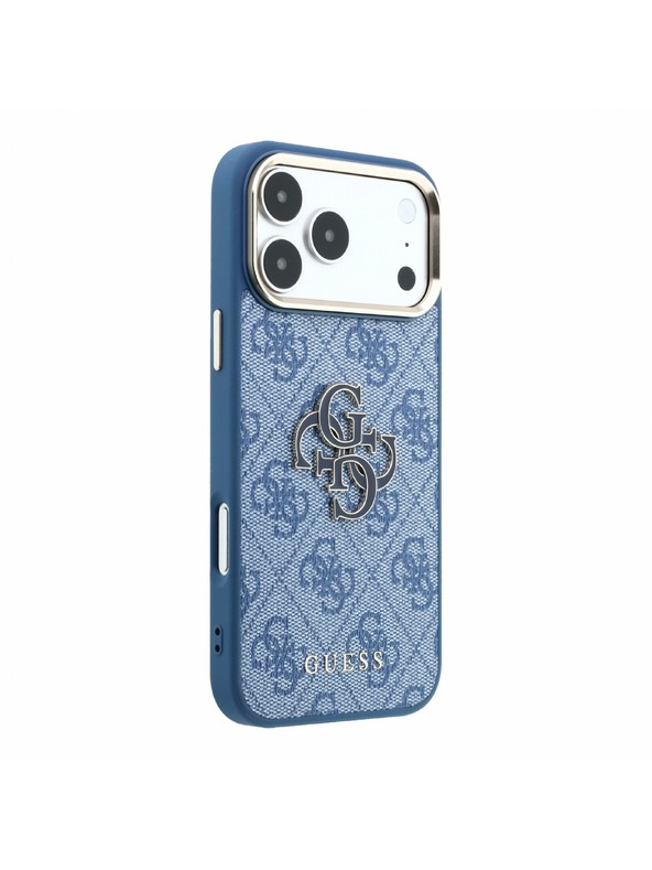 Guess Guess PU 4G Resin Metal Logo Zadný Kryt pre iPhone 18 Pro Max Blue