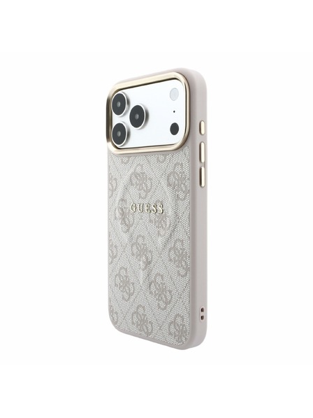 Guess Guess PU Leather 4G Gold Frame Embossed MagSafe Zadný Kryt pre iPhone 18 Pro Max Pink