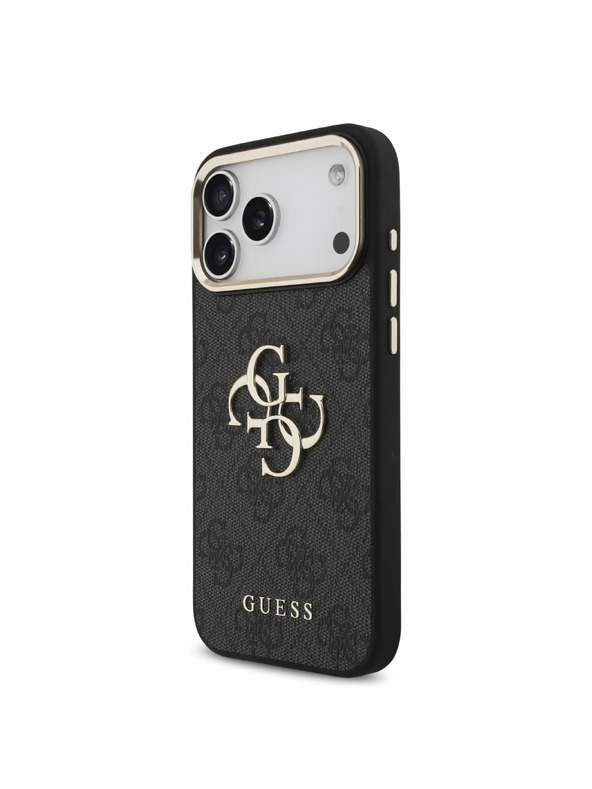 Guess Guess PU 4G Metal Logo Popruh Zadný Kryt pre iPhone 18 Pro Max Black