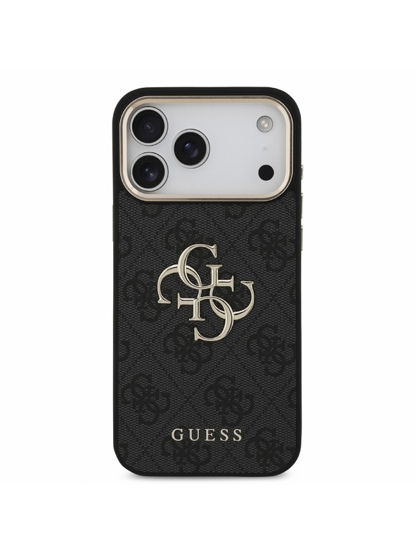 Guess Guess PU 4G Metal Logo Popruh Zadný Kryt pre iPhone 18 Pro Max Black