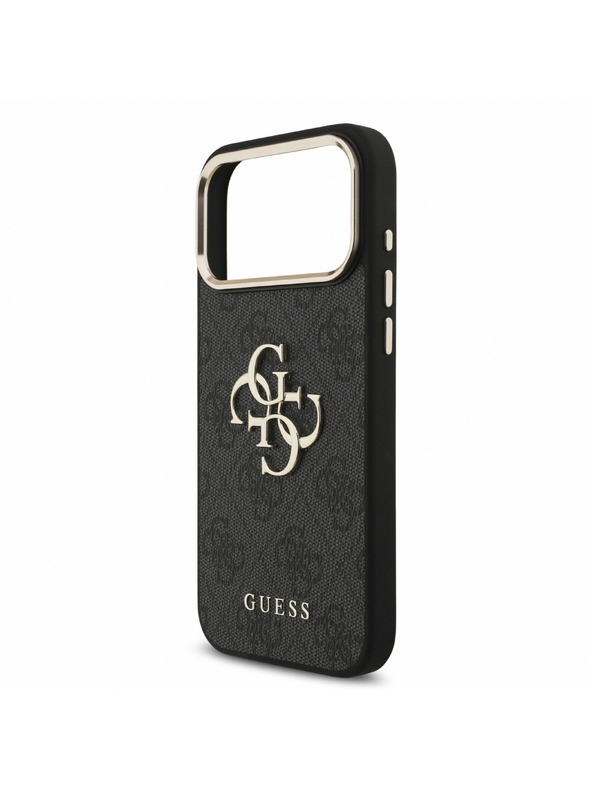 Guess Guess PU 4G Metal Logo Popruh Zadný Kryt pre iPhone 18 Pro Max Black