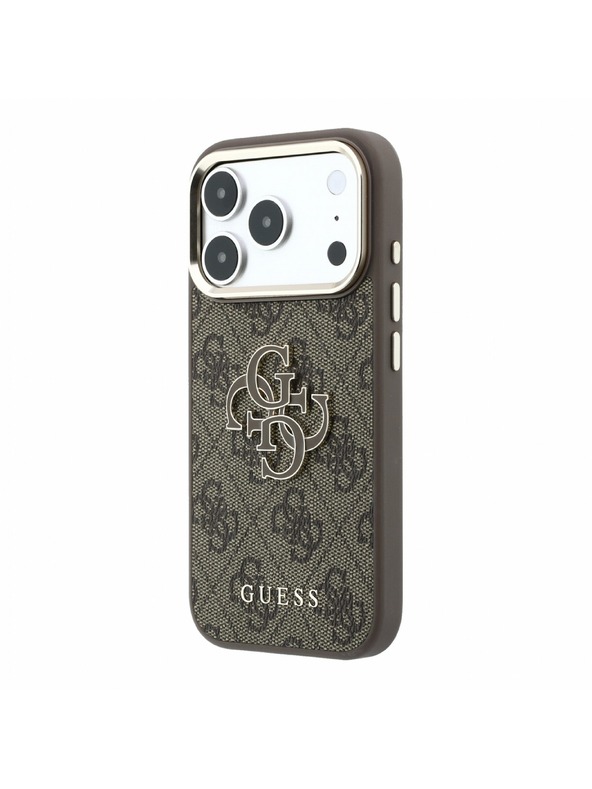 Guess Guess PU 4G Resin Metal Logo Zadný Kryt pre iPhone 18 Pro Max Brown