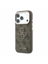 Guess Guess PU 4G Resin Metal Logo Zadný Kryt pre iPhone 18 Pro Max Brown