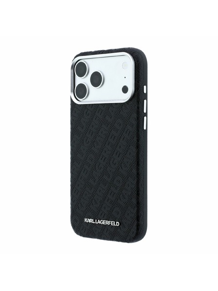 Karl Lagerfeld Karl Lagerfeld PU Grained Allover Semi Wrap Magsafe Zadný Kryt pre iPhone 18 Pro Max Black