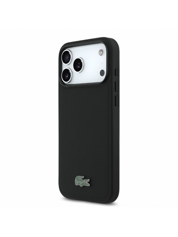 Lacoste Lacoste PVC Iconic Petit Pique Metal Logo MagSafe Zadný Kryt pre iPhone 18 Pro Max Black