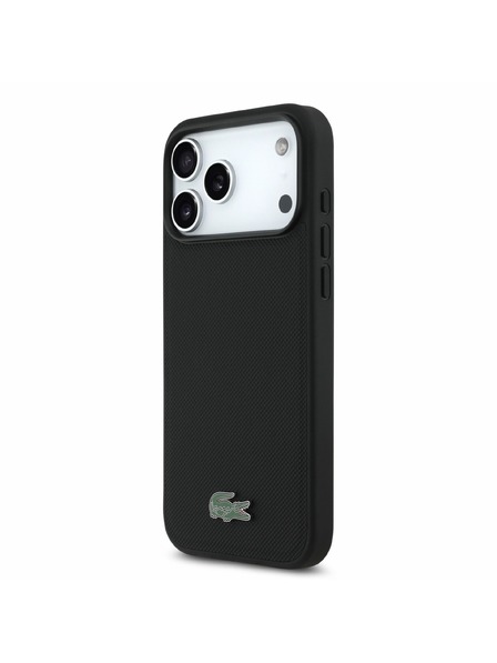 Lacoste Lacoste PVC Iconic Petit Pique Metal Logo MagSafe Zadný Kryt pre iPhone 18 Pro Max Black